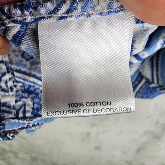 Mens Blue Cremieux Slim Fit Paisley Shirt Button Down 100% Cotton Size XL - Picture 4 of 8